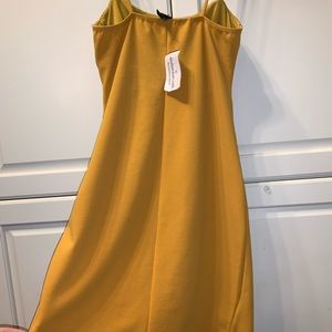 mustard yellow bodycon dress